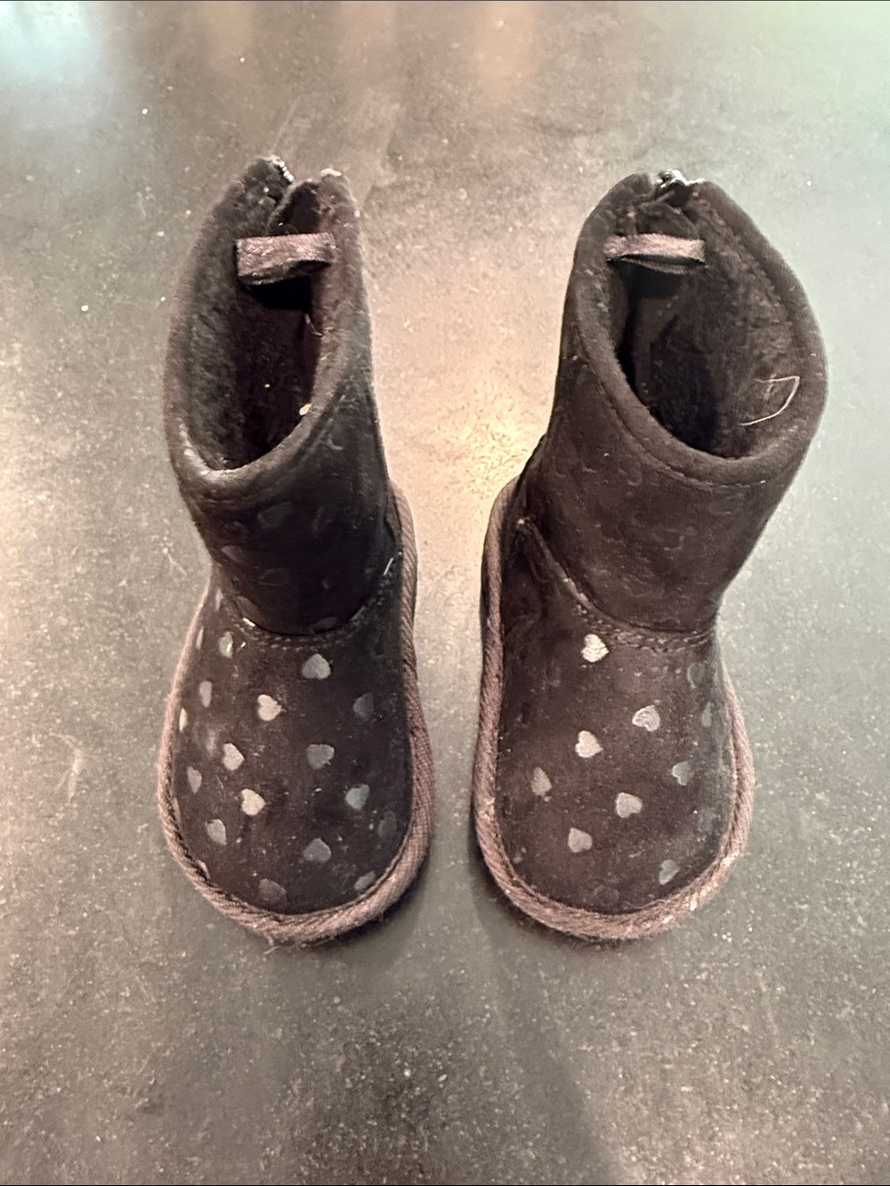 GAP Black Kids Boots with Heart Accents